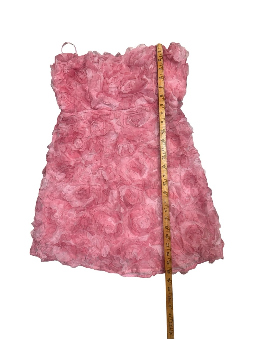 Selfie Leslie In Paris Pink 3D Rosette Strapless Mini Dress US XL AU 14 NWT - Picture 4 of 10